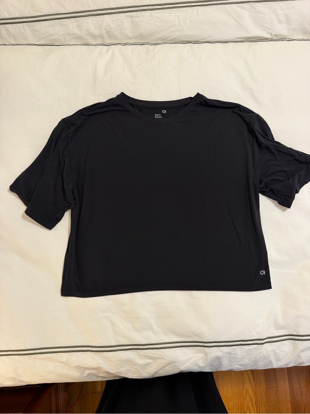 GAPfit Breathe Black Crew Neck Cropped Tshirt Size Large Tall